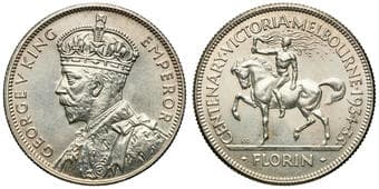 George V, Florin, 1934-5, EF Cleaned & brilliant, extremely fine or slightly better. Estimate: 200 - 300 AUD