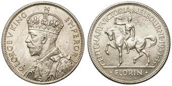 George V, Florin, 1934-5, UNC A little muted with some toning spots, otherwise very lightly handled & uncirculated. ...