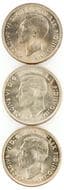 George VI, Florin, 1943-S -1947, aUNC - UNC 1943-S about uncirculated, 1944-S contact mark to brow & ear, otherwise...