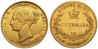 Victoria, Half Sovereign, 1856, VF Evenly toned golden, rubbed highpoints with pleasing remaining detail, showing...