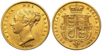 Victoria, Half Sovereign, 1872-S, VF Toned with a couple of longer obverse contact marks, otherwise relatively clean,...
