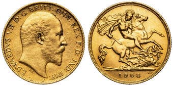 Edward VII, Half Sovereign, 1908-P, VF Scarcest KEVII type, lustrous with lightly rubbed highpoints, the reverse a...