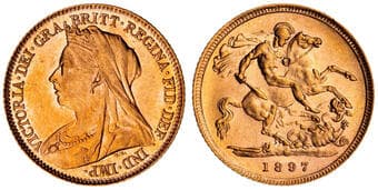 Victoria, Half Sovereign, 1897-S, UNC Considerable mint bloom, uncirculated.
Ex Noble Numismatics Sale 139 (lot...