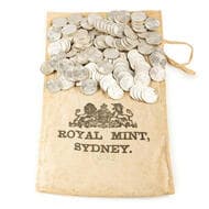 Elizabeth II, Florin, 1959 Bank bag 1959 florins (146), all appear to be original mint state. Estimate: 3500 - 4000...