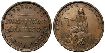 A.13 - Andrew, Jno & Co (drapers), Melbourne, VictoriaAndrew, Jno & Co (drapers), Melbourne, Victoria, Penny, 1860, ...