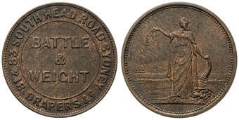 A.24 - Battle & Weight, Sydney, New South Wales, Penny, gEF Copper penny, undated, good extremely fine with traces of...