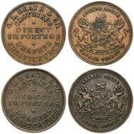 A.25a & 25c - Beath, G. L & Co, Christchurch, NZ, Penny, VF Copper penny by T. Stokes (2), 31mm, 9.19g & 9.51g,...