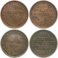 A.53 - Crothers & Co, Stawell, VIC, Penny, VG - VF Copper penny, size 31mm, undated, by T. Stokes, (2) 9.22g & 8.63g,...