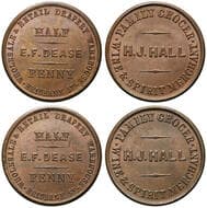 A.91b - Hall, H. J., and Dease, E. F. (family grocer, drapery), Christchurch, New Zealand, Halfpenny, UNC Copper...