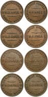 A.92a, A.92b, A.92c & A.92d - Hall, H.J, Christchurch, NZ, Penny, F - aVF Copper penny, size 33mm, type set by W.J....