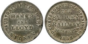 A.96 - Hanks & Lloyd, Sydney, NSW, Penny (Trial), 1855, UNC As A.96 Sydney Railway Commemorative copper penny but in...