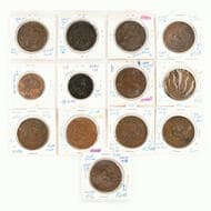 A.109-109f & A.110 - Hide & De Carle (grocers and wine merchants), Melbourne, Victoria, Halfpenny - Penny, 1885, VF -...