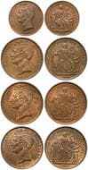 A.128 & A.129 - Holloway, Professor, London, GB, Halfpenny - Penny, 1858, gF - aUNC Copper penny (3), size 34mm, by...