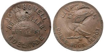 A.133a - Howell, John, Adelaide, SA, Penny, C.1857, F Evenly toned mid-brown, with environmental damage to obverse &...