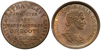 A.162b - Levy / Wellington, Penny, EF Late strike copper pattern penny, size 34mm, undated, by W.J. Taylor, brown...