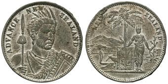 A.195 - Milner & Thompson, Christchurch, NZ, Penny (Trial), UNC As A.195 copper penny but in white metal, 34mm,...
