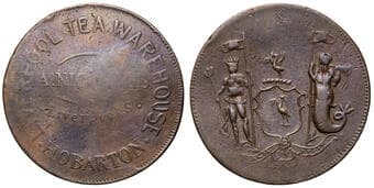 A.209 - Nicholas, A, Hobarton, Tasmania, Penny, C. 1853, F - aVF Copper penny by unknown colonial maker, 34mm,...