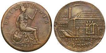 A.225 - (PEEK) Tea Stores, Sydney, NSW, Penny, 1853, gVF Copper penny, 34mm, 20.76g, obv. same die as A.426, 1852...