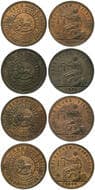 A.243, A.243a, A.243b & A.243c - Rocke, G. & W.H. - Melbourne, VIC, Penny, 1859, aVF - aUNC Copper penny (4), size...
