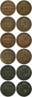A.246b, A.246d, A.246e & 246f - Smith, S. Hague, Auckland, NZ, Penny, VG - gEF Copper penny (6) undated, A.473/R.466,...