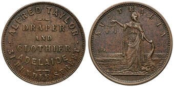 A.272 - Taylor, Alfred, Adelaide, SA, Penny, aEF Copper penny, 34mm, 15.93, brown patina with (documented) mottled...
