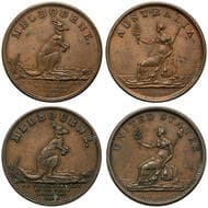 A.277 & A.278b - Taylor, W.J, Melbourne, VIC, Halfpenny, VF - EF Copper halfpenny (2), undated, (A.573/R.538), first...