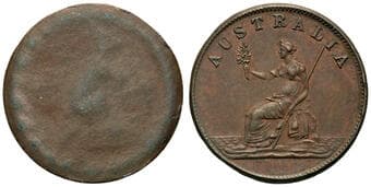 A.277 - Taylor, W.J, Melbourne, VIC, Halfpenny, gEF Copper halfpenny, 28mm, 6.45g, undated, dies by W.J. Taylor,...