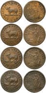 A.309, A.309a, A.309b & A.309c - Whitty & Brown, Sydney, NSW, Penny, aF -aVF Copper penny (4), size 34mm, undated,...