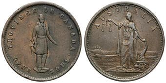 A.- / R.73 - Canadian Bank - Mule, Penny, Fine Australia/Canada mule copper penny by Heaton & Sons, 34mm, 18.94g,...