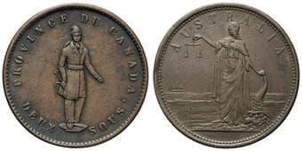A.- / R.73 - Canadian Bank - Mule, Penny, VF Australia/Canada mule copper penny by Heaton & Sons, 34mm, 18.64g, obv....