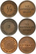 CP - Hosie, J. (Scotch pie shop), Melbourne, Victoria, Halfpenny, gVF - UNC Copper halfpennies (3), undated, all...
