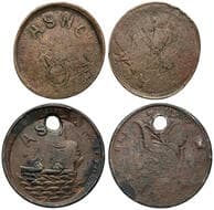 A.26 - ASNCo, Australasian Steam Navigation Company, Sydney, NSWo, Halfpenny - Penny, C. 1851 - 1855, VG - F Uniface...