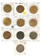 E. W. Cole - Various, C. Late 1800S, Poor - VF Small group including, gilt types, 1.5mm-2.5mm, (2) issued holed for...