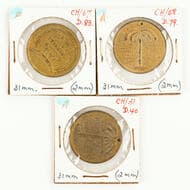 E. W. Cole - Various, C. Late 1800S, VF - gVF Small group including, gilt types, 31mm, 2mm, D.40, D.79 & D.83, common...