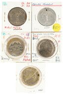 E. W. Cole - Various, C. Late 1800S, F - VF Small group including, aluminium & nickel plated types, 31mm, 2mm, (3)...