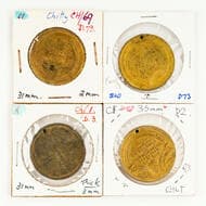 E. W. Cole - Various, C. Late 1800S, gF - VF Small group including, brass & gilt types, 31mm, 2mm-3.5mm, D.2, D.3...