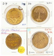 E. W. Cole - Various, C. Late 1800S, gF - EF Small group including, gilt types, 31mm, 2mm, (2) issued holed for...