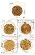 E. W. Cole - Various, C. Late 1800S, gF - aUNC Small group including, gilt types, 31mm, 2mm, (2) issued holed for...