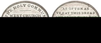 Great Britain, Communion Token - Scotland, 1840, UNC 32 x 27mm, 7.39g, Westchurch of Inverness, opened in May 1840,...