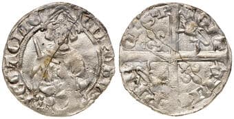 French States, Edward of Woodstock, Duchy of Aquitaine, Three Deniers, 1362 - 1372, VF Hammered silver three deniers,...