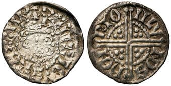 Great Britain, Henry III, Penny, (1216-1272), VF Long cross coinage, S.1364A 3d1 hEN||RIO||NLV||NDE Pellet on cross...