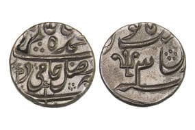 India, Nawabs of Bengal, Mir Qasim(c. 1760–1763CE), Silver 1/2 Rupee, 5.70grms, AH1177/RY03, Minted at Azimabad/...