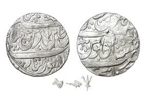 India, Maratha Confederacy, Mahadji Scindia (c. 1761–1794 AD) Issued in the Name of Mughal King Shah Alam II , Silver...