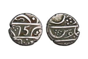 India, Bombay Presidency, Malabar Coast, Silver 1/5 Rupee, 2.20grms, Minted at Mumbai, Inverted 5 clearly visible, Very...