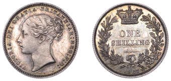 The Gary Oddie Collection of English Regal Shillings
Victoria (1837-1901), Proof Shilling, 1867, third head, no die...