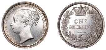 The Gary Oddie Collection of English Regal Shillings
Victoria (1837-1901), Shilling, 1872, die 60, 5.67g/6h (ESC...