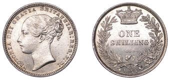 The Gary Oddie Collection of English Regal Shillings
Victoria (1837-1901), Shilling, 1875, die 63, 5.66g/6h (ESC...