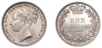 The Gary Oddie Collection of English Regal Shillings
Victoria (1837-1901), Shilling, 1886, 5.68g/6h (ESC 3078; S...