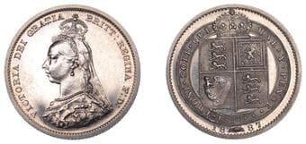 The Gary Oddie Collection of English Regal Shillings
Victoria (1837-1901), Proof Shilling, 1887, Jubilee, edge...