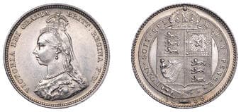 The Gary Oddie Collection of English Regal Shillings
Victoria (1837-1901), Shilling, 1889, small head, 5.68g/12h...